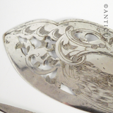 Antique Fish Servers, Silver Plate with Carved Handles.