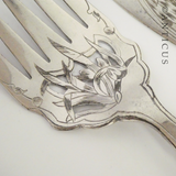 Antique Fish Servers, Silver Plate with Carved Handles.