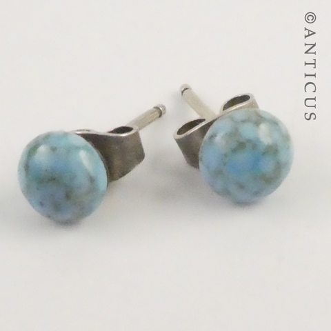 Pair of Small Turquoise Stud Earrings.
