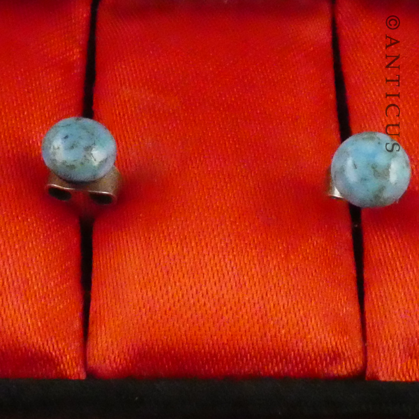 Pair of Small Turquoise Stud Earrings.