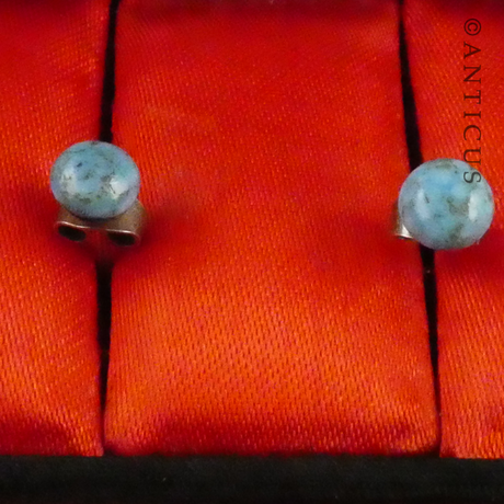 Pair of Small Turquoise Stud Earrings.