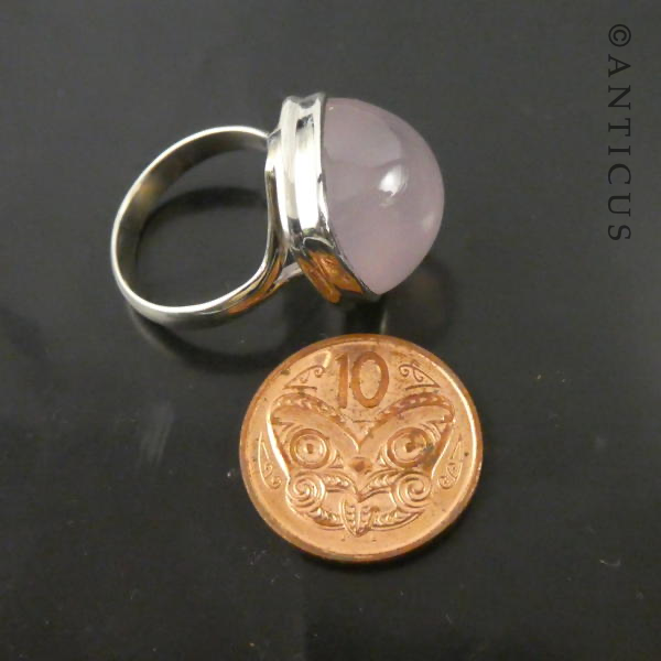 Rose Quartz and Silver Ring.