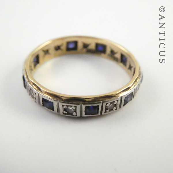 18ct Gold & Platinum Sapphire and Diamond Ring