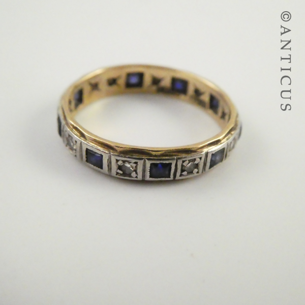 18ct Gold & Platinum Sapphire and Diamond Ring