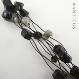 Floating Necklace, Black and Grey Beads.