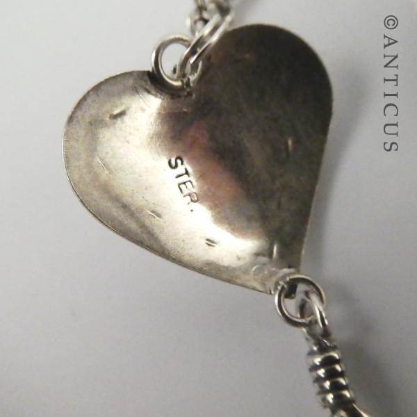 Silver and Turquoise Heart Necklace.