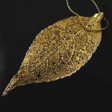 Gold Leaf Pendant on Chain.