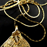 Gold Leaf Pendant on Chain.