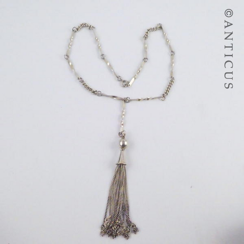 Silver Necklace with Tassel