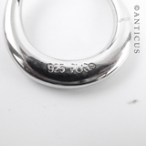 Silver Pendant on Chain with Diamonds.