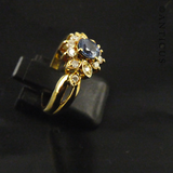 18ct Gold, Sapphire and Diamond Ring.