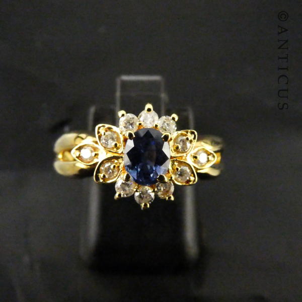 18ct Gold, Sapphire and Diamond Ring.