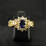 18ct Gold, Sapphire and Diamond Ring.