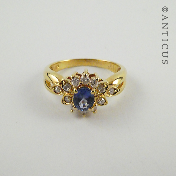 18ct Gold, Sapphire and Diamond Ring.