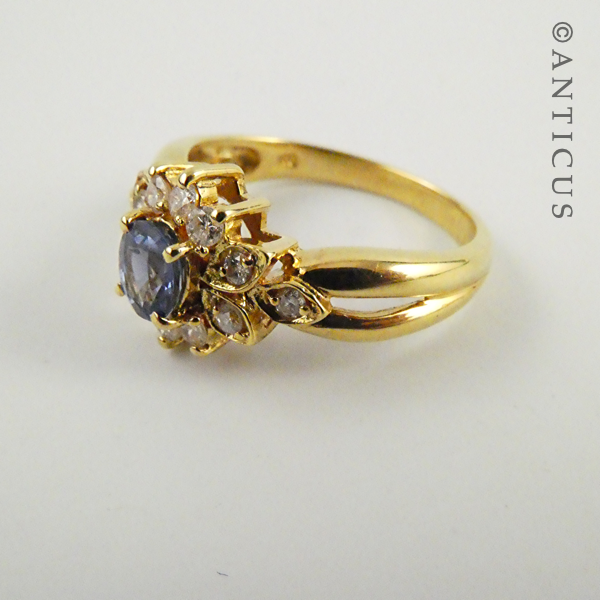 18ct Gold, Sapphire and Diamond Ring.