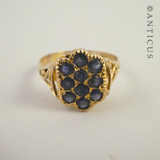 18ct Gold and Sapphire Cluster Ring.