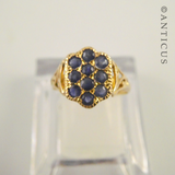18ct Gold and Sapphire Cluster Ring.