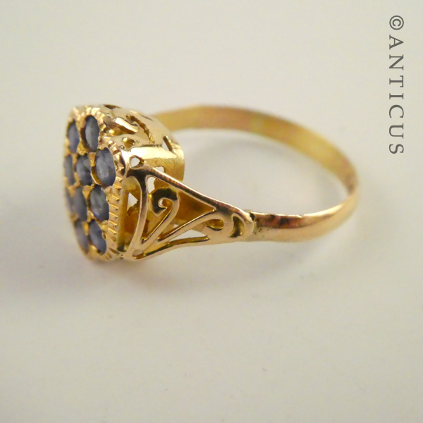 18ct Gold and Sapphire Cluster Ring.