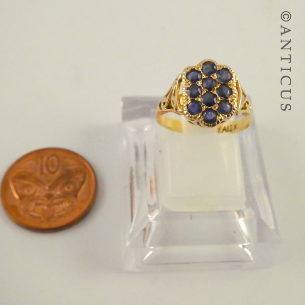 18ct Gold and Sapphire Cluster Ring.