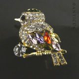 Sparkly Costume Jewellery Bird Brooch.