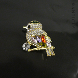 Sparkly Costume Jewellery Bird Brooch.
