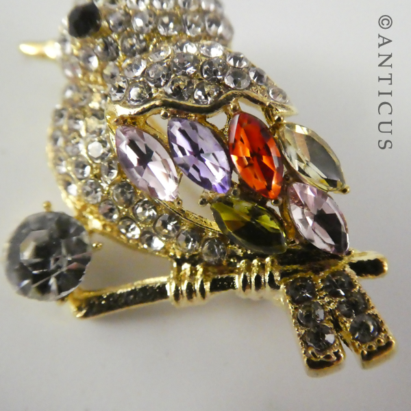 Sparkly Costume Jewellery Bird Brooch.