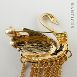 Swan Costume Jewellery Brooch