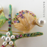 Starfish and Shells Costume Brooch.