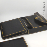 Beautiufl Leather Writing Box, Cased.