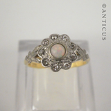 Art Deco Opal and Diamond Rng.