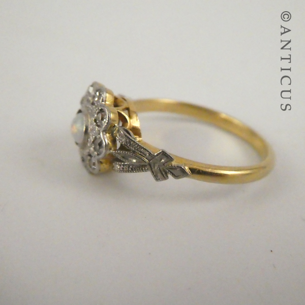 Art Deco Opal and Diamond Rng.