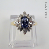 Sapphire and Diamond Cluster Ring.