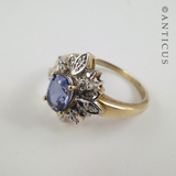 Sapphire and Diamond Cluster Ring.