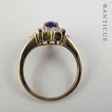 Sapphire and Diamond Cluster Ring.
