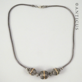 Silver Snake Chain and Spheres Necklace