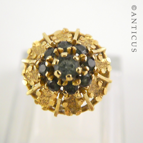 18ct Gold and Emerald Cluster Ring.
