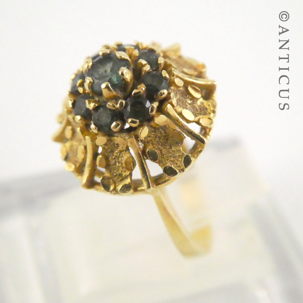 18ct Gold and Emerald Cluster Ring.