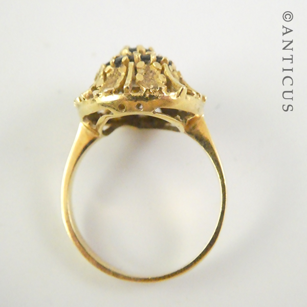 18ct Gold and Emerald Cluster Ring.