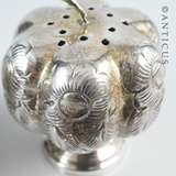 Condiment Set, Silver, Pumpkin Shapes.