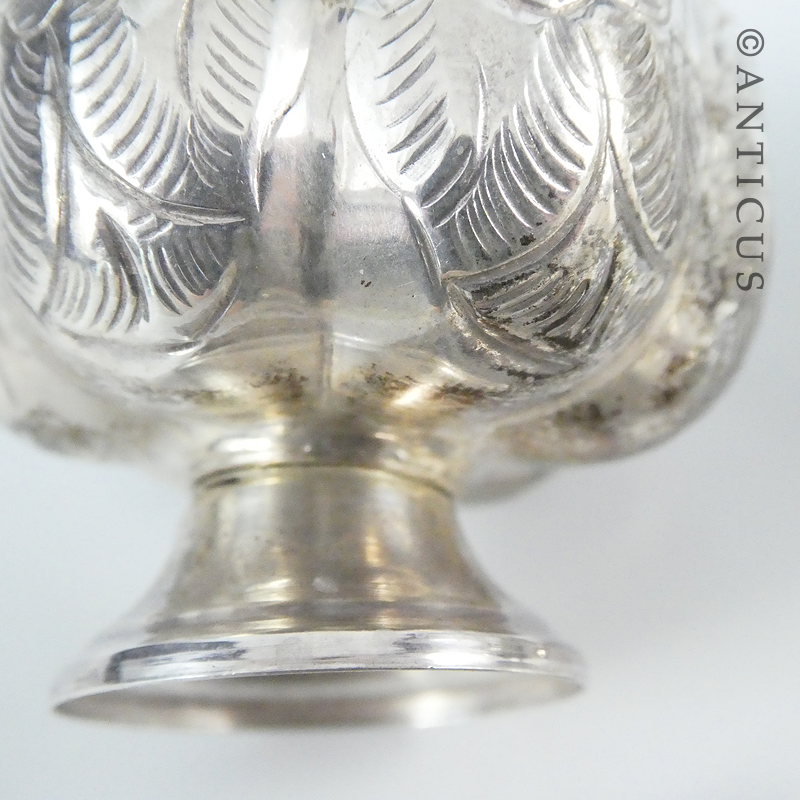 Condiment Set, Silver, Pumpkin Shapes.