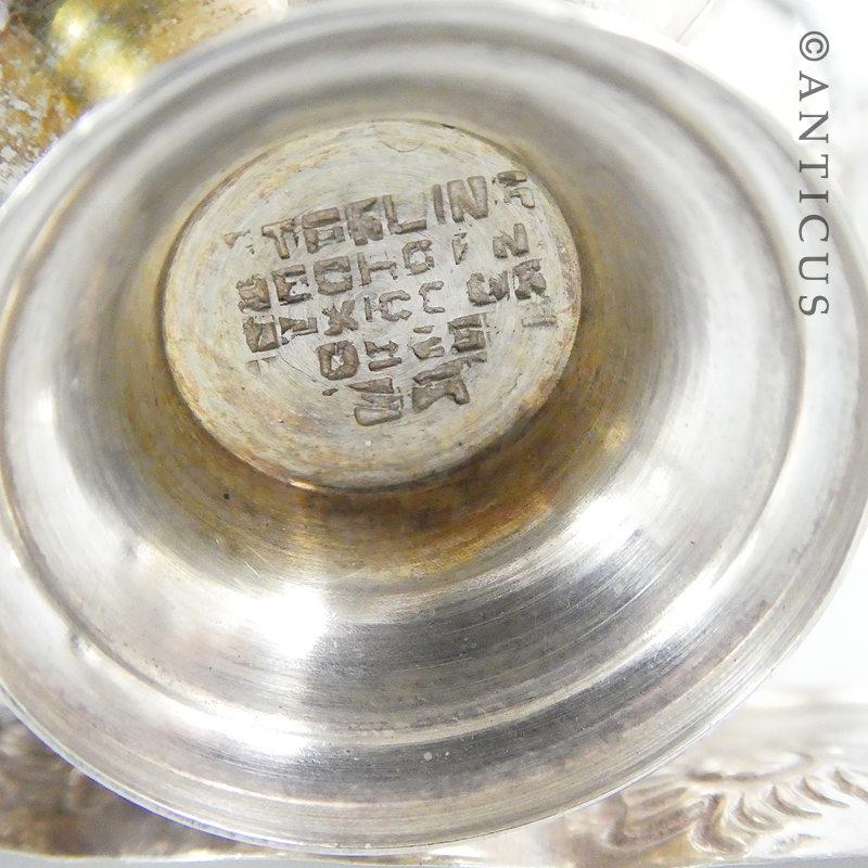 Condiment Set, Silver, Pumpkin Shapes.