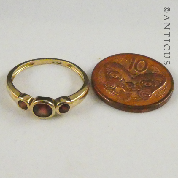 Modern Gold and Citrine Three Stone Ring.