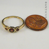 Modern Gold and Citrine Three Stone Ring.