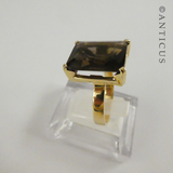 Large Smokey Topaz and Gold Ring.