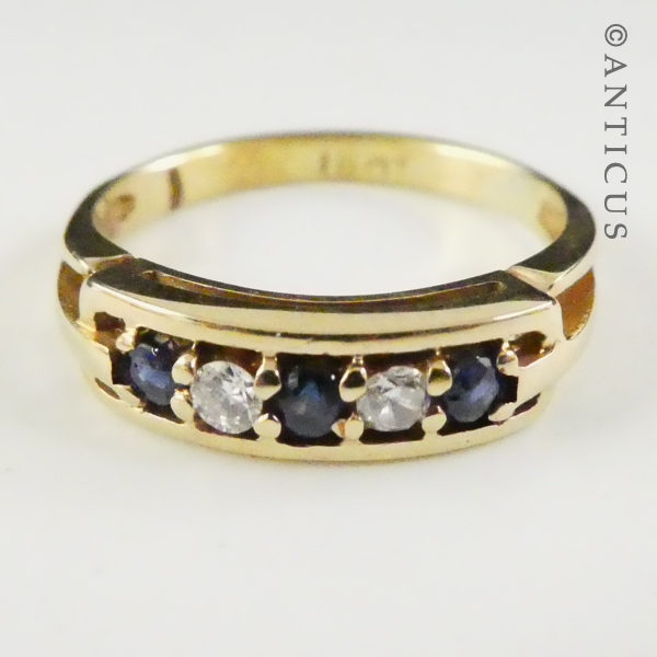18ct Gold, Sapphire and Diamond Ring.