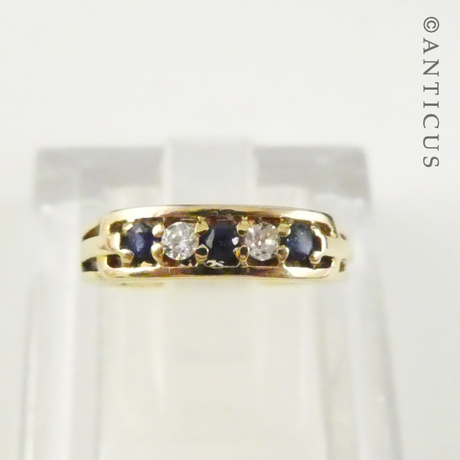 18ct Gold, Sapphire and Diamond Ring.