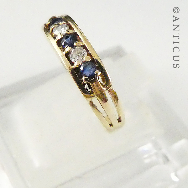 18ct Gold, Sapphire and Diamond Ring.
