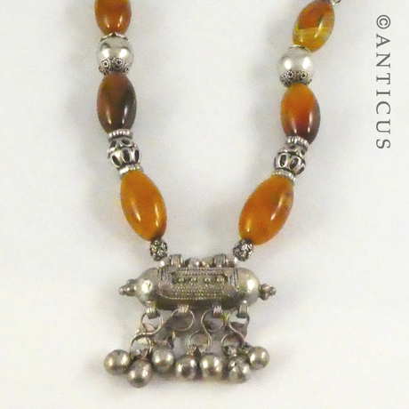 Middle Eastern Necklace, with Agate and Silver.