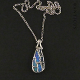 Handmade Silver and Opal Pendant on Chain.