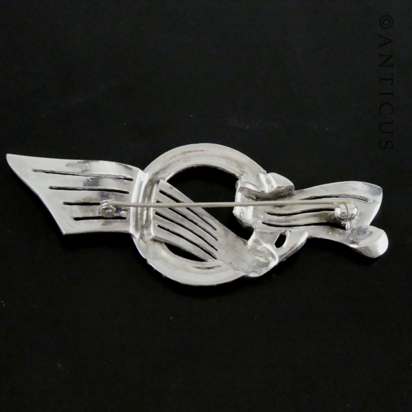 Large Silver and Marcasite Art Deco Brooch.